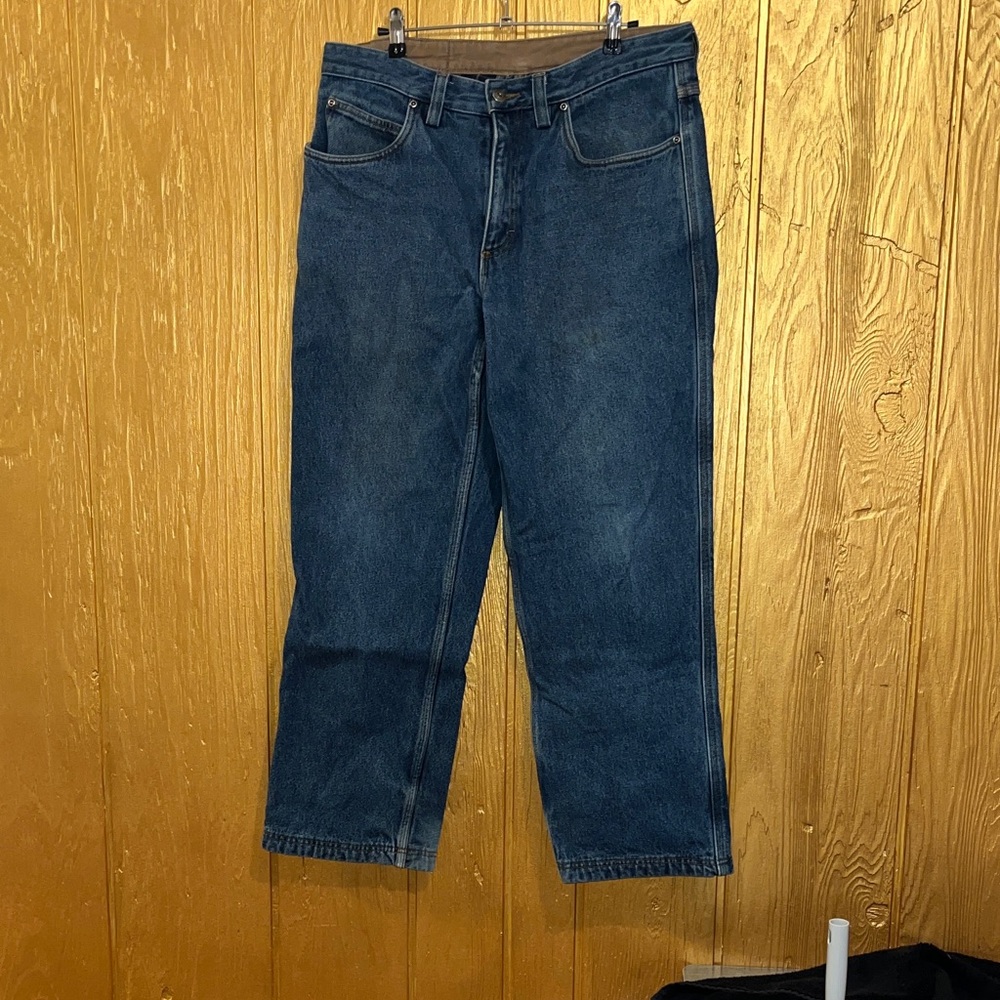 Duluth Trading Co Flannel Lined men’s Straight Jeans 34x30